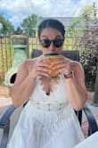 This dress turned out to be the PERFECT dress for my poolside bridal shower! The material is so light and comfortable, and the dress is absolutely stunning! - Aimee R.