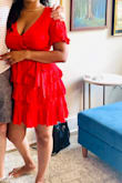Wore this for my bachelorette and it was amazing!!! Needed a safety pin to close the gap for less cleavage. But if you want to flaunt it, it's very tasteful and not over the top. - ROSHNI P.