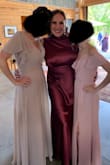 I got this dress last minute for a wedding and it was absolutely stunning. The burgundy color is rich and the material looks classy. I got tons of compliments on it. The top is a little larger than expected but I think that was just the style of the dress. I didn't need to get it hemmed I just wore a mid-high heel. - Marilyn H.