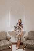 I wore this to a wedding and received so many complements! This dress made me feel so beautiful and feminine. If you can get your hands on it, buy it! It's true to size, and has just enough give to be able to boogie on the dance floor! - Courtney I.