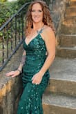 The most comfortable dress I have ever worn! Material is heavier, looks more expensive than it was. Didn't need to wear a bra (but did try gel inserts for the first time and those were perfect!) I'm only 5'2" so it was long on me but very easy to pull up and hold when I walked. Got so much attention and felt like a princess! My most favorite dress and I just hope I have something else to wear it to! Lol - Amanda M.