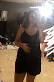 I thought it was a beautiful dress but it didn't really go with my body type. Don't get me wrong every body is beautiful, I was just very self conscious of my love handles in this dress. It was very form fitted with a very silky material which I lived for! - Sara M.