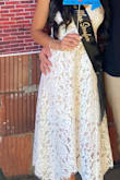 I love the dress! I wore it for my bridal shower and I got a lot of compliments. Great material. - Melissa F.