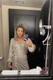 This dress is so beautiful, I got so many compliments on it. You definitely feel beautiful in it. The only issue is that it pulls on itself when it gets caught on the sequences. - Melissa C.