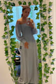 Bought this for my rehearsal dinner. Read the other reviews so I was not surprised that it's long. It's the perfect length (that I wanted) on me in 4.5" in heels.
Very figure flattering and lots of room in the waist/hips. Cool, breathable material. Could definitely be worn in different season. 100% recommend this dress! - Amara H.