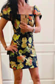 I originally couldn't decide between an xs and a small and chatted with an advisor and based on the dress measurements, went with an xs. It was too tight because the fabric doesn't stretch. At all. The dress was then out of stock but I kept checking and several days later I got lucky and was able to order the small. The small fits perfectly with just a bit of room in the hip area so it's comfortable when I sit down. It's a very well made dress. Thanks for the great customer service also! - Laura C.