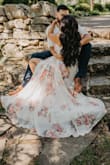 I purchased this dress for my engagement photos and absolutely LOVED IT! I'm normally a size large and a 36-38 D. The chest area did hook on but would snap off every once in a while but I loved the dress so much I left it open and can barely see the hook. Everything about the dress was beautiful! - Johanna C.