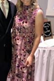 This dress was so perfect for a fall wedding. It does fit a little looser on the top, so keep that in mind if you're between sizes. Being 5'8" I always feel like midi dresses look weird on me, but this one hit perfectly and flows in a really pretty way. The first photo is a little more true to the color, but the second one shows the full length. Love! - Whitney T.