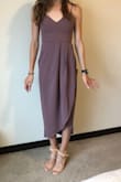 Looking forward to wearing this to a wedding next week! It shipped quickly and fits perfectly. The chest is on the small side, but the dress fits great without a bra. For my size it feels like a built-in bra basically. It is a little bit more purple in person which I like. 5 stars - Emily M.