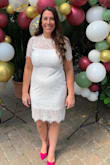 I ordered this dress with 4 others for my bridal shower and I almost didn't Bc I worried about the illusion between the bust and waist. Do not! The dress is gorgeous and I felt like a million bucks. It was the best delicious to wear and everyone loved it! - Lora Y.