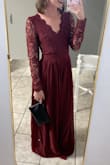 This dress is perfect for a fall or winter wedding. It is classy with the lace sleeves with a little touch of sexy with the open back, and even fit my small chest well. It was a little long, but that seems to be the case with the majority of Lulus dresses. Nothing a good pair of heels can't fix! - Rachel S.