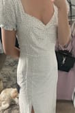 I love this dress. It is a little large in certain areas so I ordered a size smaller than I usually would. - Saybrie S.