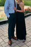 True to size. Comfortable and flattering! I wore 2 inch heals and the length was perfect! - Madi
