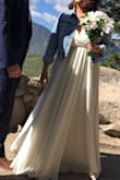 I used this for my last minute elopement and loved it! It is a beautiful dress, great quality, and I feel like it would fit well  and look pretty in any body type. I got size XL, which was a little too large for me. If I had more time I would've adjusted the size. I tried to order an L but it didn't fit my bust (I am a 38DD so, understandable).  I ended up using the XL and felt gorgeous in it! - Isabela N.