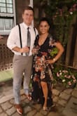 Wore this dress for a wedding, it's so classy! It's flowy and fits perfect, I felt so comfortable with it on. It's alittle long but with heels it works out perfectly, and I'm on the short side. The layers help hide the belly area so well. I received many compliments on it, if your on the fence JUST BUY IT! I promise you won't regret it, my favorite wedding dress, and it really flatters the bust area too! - Magdalena Z.