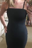 I wore this dress to a wedding and it was beautiful. Great, classic black dress. A little tight but looked great after some spanx action (clothes fit differently after kid). Thicker material but has a stretch to it so I was able to dance and sit comfortably. - Rachael G.
