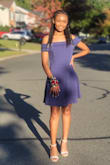 Great color and fit. Solid material. Color is a blue jean blue but appearance can range from purplish to periwinkle in the sunlight. - Raquel J.