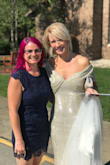 Wore this to a fancy wedding yesterday in Pennsylvania and it stole the show. Was absolutely beautiful. I apparently picked the right color too cuz there were quite a few navy blue dresses and suits. It fit like a glove and accentuated all the right places. Loved not having to worry about cleavage as well. Love this dress. - Misty L.