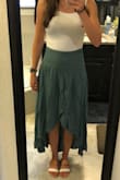 I can't wait to wear this! Looks so cute with a white top. As other reviews have mentioned, it comes really wrinkled but I haven't tried to get them out yet so I'm not sure if that will be a challenge or not. Otherwise I LOVE it! I'll probably order another in another color. - Michelle P.