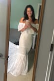 I'm obsessed with this dress and can't wait to wear it for my garden elopement in a few weeks. I was looking for something unique and a bit bohemian and this fit the bill perfectly. I went bridal dress shopping in-store at a boutique and was not impressed with the material, quality, or the price tags. The material on this dress, on the other hand, is absolutely lovely and feels much more expensive than it costs. As far as fit goes, it could be a bit tighter in the waist, but I have wide shoulders for my height due to kickboxing so I'm sticking with this size as it's very comfortable and I can move around/ sit/ stand/ raise my arms without any issue. I was worried about length as I'm not the tallest gal in the world; but with some wedges it's absolutely perfect with a nice train. This was my second Lulus purchase (the first was another wedding dress that didn't fit quite right) and I will be a customer for life. Seriously amazing quality for the price! - Julie A.