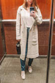 I adore this! It's roomy so I sized down from M to S. It's super soft and cozy but can be dressed up or down. It's gonna get a ton of use! - Maya J.