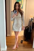 I had a last minute dress crisis and ordered 3 dresses from Lulus to my hotel to wear to an event. I ended up keeping a different one to wear to the event but this one was so pretty I decided to keep it too. This would be perfect for New Year's Eve! It fits great and is a really flattering length. - Sara R.