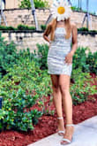 Such a stunning dress! Sparkles are the trend this year, and this fit it perfectly, while still being a little more defined and different with the design on it. A tiny bit big on the top area, but the strap are adjustable!! - ASHLEY S.