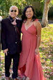 I bought this dress for my brother's wedding. I've gained some weight so I knew I wanted a dress that was more forgiving. I loved this dress from the color to the train, to the pretty detail on the straps. It's a wrap dress so I knew it would fit. I did have to pin it in the front to secure it so I wasn't showing too much cleavage. - Elaine D.