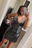 the dress was amazing! the sequins kept falling off and left little strings hanging down. the straps in the back were way too big but i was able to tie them and they fit better. past that, I loved the dress! - Jaedyn F.