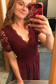 It looks ok even with a smaller chest. It did have a lot of stings that needed snipped off, but I love it! - Alysha G.
