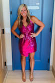 Love this dress! Fits true to size. The straps are not adjustable, so I had to get them hemmed! But got so many compliments - Cassie G.