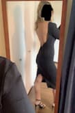 This dress is gorgeous! Fit perfectly. The wire in the back kept the shape nicely. It was tight but not uncomfortable at all, very flattering. No slippage or gaping off the back of my shoulders like I was worried about happening. I wore it out with my husband and he LOVED it. I can't wait to wear it over and over again. - Laura C.