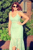 As a red head, I was desperately looking for a great green dress to wear to a wedding and came across this one and fell in LOVE. I was a little nervous it wouldn't fit, as it does have some snug to it (especially in the hips) and basically once it was on& it was essentially STUCK to my body haha but I received soo many compliments and honestly it was just the most perfect wedding guest dress! Would definitely recommend!!!! - Megan D.