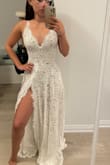I got this dress for my vow renewal in Cancun in December and it is gorgeous. The fabric is light and fits beautifully in my body. The straps were a little too long (I wish they were adjustable), but I tightened it up and looks perfect. I cant wait to use this dress and take a lot of pics. :) - Debora C.