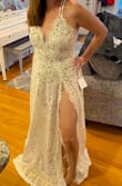 Love this dress . It was super comfortable and a great value for the money. It looked nice but I am not comfortable with how see through it is for me and will be returning. It's a nude body suit underneath so the dress itself is sheer. - Tina M.
