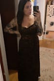 Excited to wear this to a friends fall wedding. I will likely have to wear without a bra due to being tight around the chest. - Brittany M.