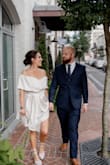 This dress is incredible. The material is sturdier than I thought it would be. I ended up buying an XL because it was the only size in stock. I probably could have gotten away with a M or L. I wore this dress to my elopement ceremony since a hurricane ruined my originally scheduled wedding plans. Everyone was drooling over this dress! It's so incredibly flattering. Just buy it. - Katie C.