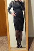 I've been looking for a long sleeve LBD forever and am so glad I found this one. It's perfect! I bought this for my best friends engagement party. I received so many nice compliments! I'm tall (5'11") so a lot of dresses are shorter on me than average height girls but this one was a perfect knee length.
The dress is well made. The material felt great, the body had the perfect amount of stretch and the lace is absolutely gorgeous.
My dress size is a 6/8 in most brands. I purchased the Medium and it fit me perfectly.
If you're looking for a classic and elegant LBD I'd definitely recommend this one. - Rena H.