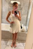Loveddd this dress! Very comfortable and perfect for a chill vacation night! I did wear a skims bralette underneath which didn't show at all. Bought this in blue and white! - Danielle C.