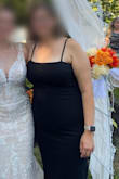 The dress is cute and great for any occasion. It's true to size. But the inside lining would move around and the whole dress wouldn't stay in place or would twist around and the seams would make it to the front. I had to adjust it often. - Leticia M.