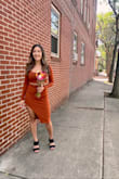 Super big fan of this color and the fit is snug but not so tight it's uncomfortable. The skirt tends to ride up a little but overall love this set - Becky P.