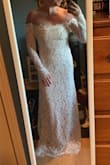 Had my mind set on a lace off the shoulder long sleeve dress and was so excited to see and order this one! Even though I'm going with another dress from Lulus, this one is really nice. Had I not ordered a few more dresses, would've been content with this one. Would be nicer if the lace at the top was fuller and I would've preferred white underneath vs nude, but overall super nice, simple dress! - Shannon U.