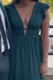 I really loved this dress because it fit so well. I received many compliments at the event that I wore this to. I couldn't give it five stars because I can see the stitching of the lining on the inside already breaking and I am not too sure how long its going to last. I am 5' 5" and the dress was a little long on me with flats. I put on 1.5 inch heels and it was the perfect length. Any higher heels and the dress would have been an awkward short length. - Reena P.