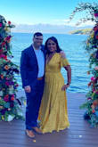 Beautiful dress very comfortable .. little long on me but received a ton of compliments on it. Dress quality very nice as well felt more expensive that what I paid for. Front part a little too bulky - Claudia J.
