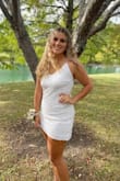 the dress fit well I am between medium and larges when ordering but only a medium was available so i got it. my only complaint is my straps were falling down as a solution i just clipped them back and wore my hair down. - Jayla C.