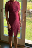 This fit like a glove and the lace was beautiful.  I wore it to a fall wedding and received lots of compliments.  This was my first Lulus purchase and I was impressed with the quality for the price.  I also returned the same dress in black and the refund was fast and easy. - Stacy L.