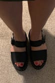 Finally, summer sandals that fit my wide feet!  They are light and comfy!  For me they run true to size.  I love the added height like a boss! - Brenda P.