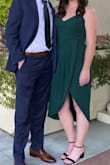 I have had my eye on this dress for SO long. It finally came back in stock in time for a wedding. I ordered both a L and XL....the large fit (a tad snuggly, but I think that's due to some extra pandemic poundage haha), so went up a size to XL. The XL was a tad loose (so definitely in between sizes) - but it did the job and I adore this dress. Could always get it altered in the future if necessary - but still such a beautiful dress, amazing quality - so many compliments too! - Shannon G.