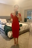 Fits like a glove, the shoulder sleeves are a little big, but have to have good posture all night. Love the dress! - Rebecca B.