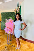 This dress was perfect for my bridal shower brunch! Was very flattering and bridal! Made perfectly and came in at the waist to really help to enhance the figure. Dresses usually fit loosely around my waist area because it's much smaller than my chest and hips. Would wear it everyday if I could! - Tanya W.